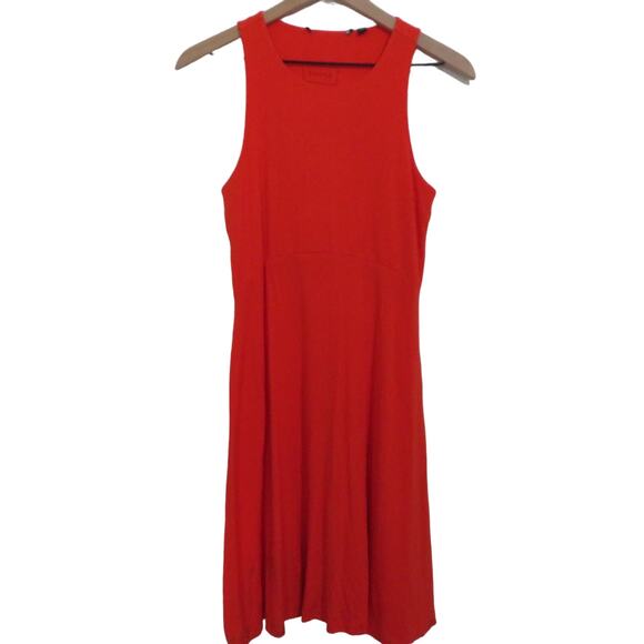 Athleta Womens Sz S Santorini Red Orange Mini Jersey Dress Racer Back Sleeveless - Picture 1 of 10